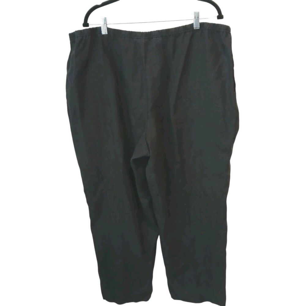 J.Jill Pants Women XL Black Linen Elastic Waist Lagenlook Boho Minimalist Casual